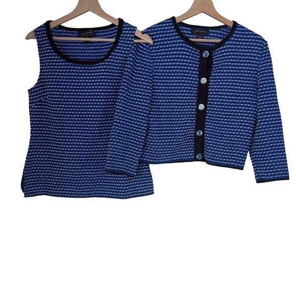 St. John 2 Piece Atlantis Cardigan and Top Set Sz M - Picture 2 of 9